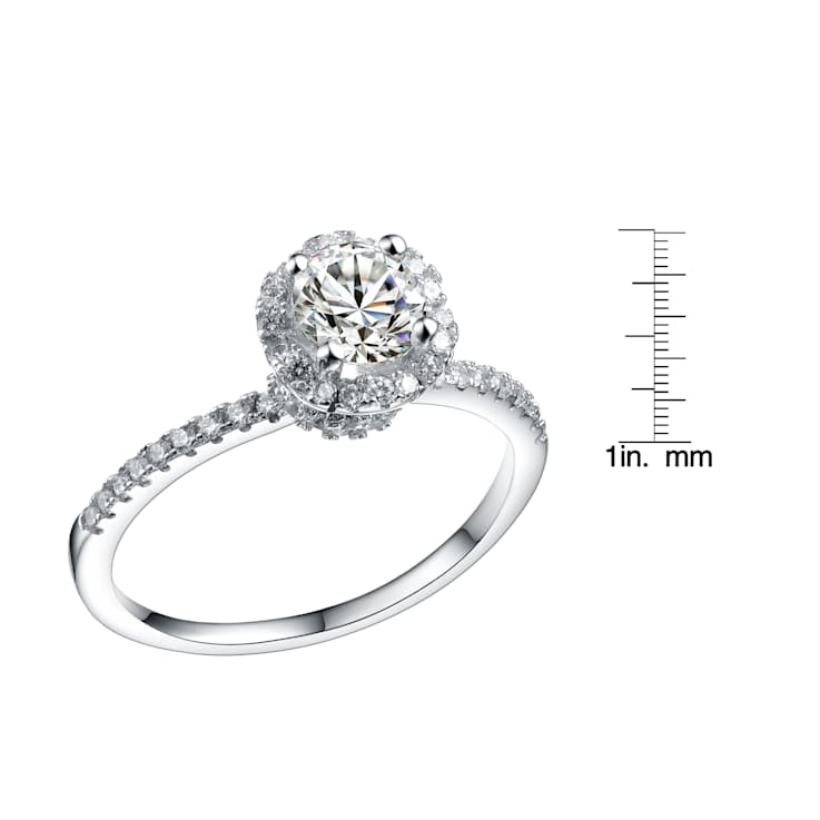 CZ Solitaire Ring In Sterling Silver