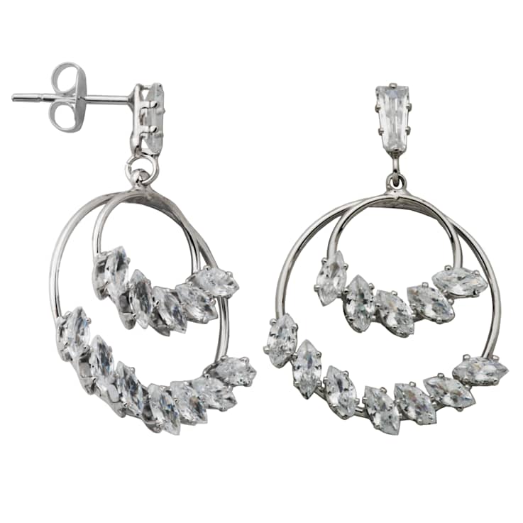 White Cubic Zirconia Rhodium Over Brass Earrings 5.58ctw