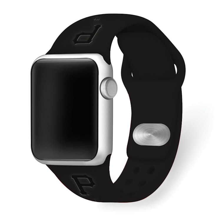 Gametime Pittsburgh Pirates Debossed Silicone Apple Watch Band (38/40mm
M/L). Watch not included.