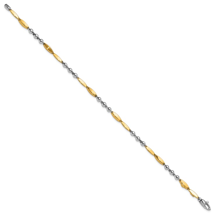 14K Two-tone Polished 7.75-inch Bracelet