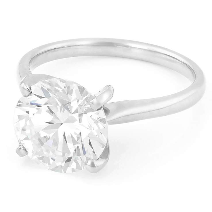 Lab-Grown Diamond Solitaire Ring In 14K White Gold 4.00ct