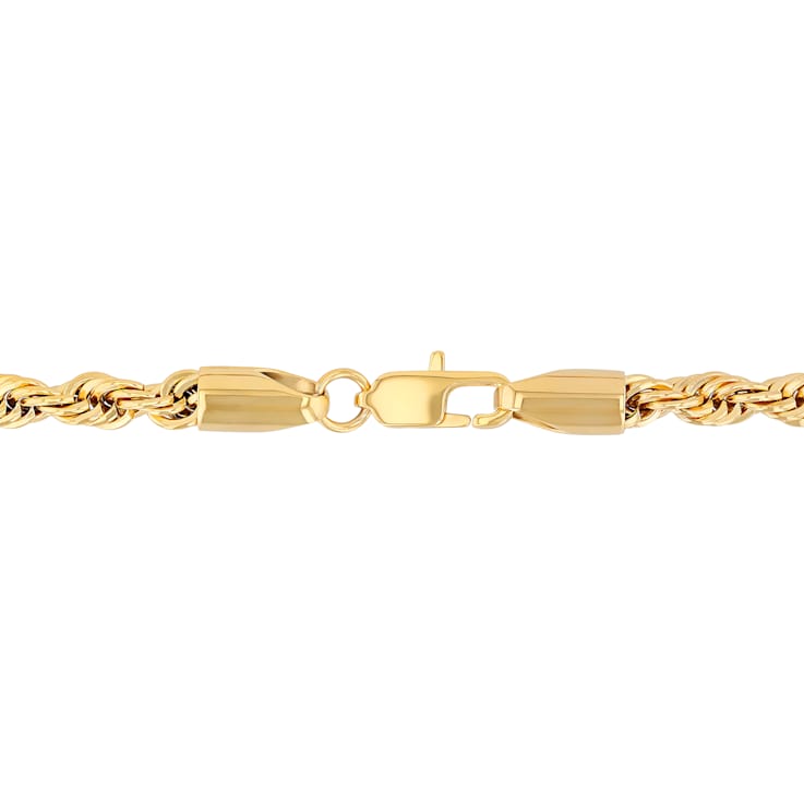 Robert Alton Men's Yellow Rope Chain Necklace 5mm In Ion-Plated
Stainless Steel 24 Inch