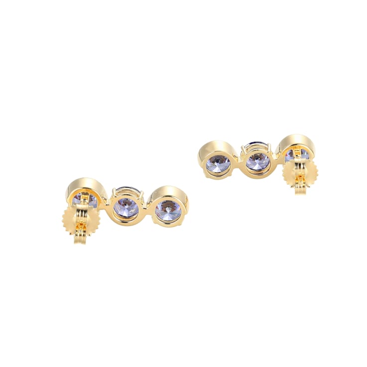 Blue Cubic Zirconia 18k Yellow Gold Over Silver December Birthstone
Earrings 8.21ctw