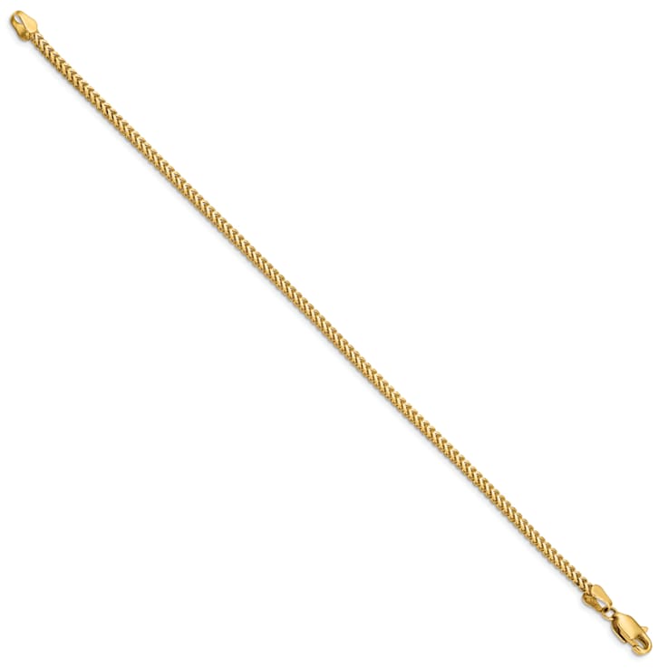 14K Yellow Gold 2mm Franco Chain Bracelet