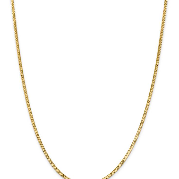 14k Yellow Gold 2.3mm Solid Franco 18 Inch Chain