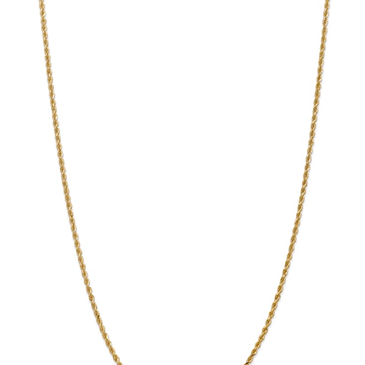 14k Yellow Gold 2.25mm Diamond Cut Rope with Lobster Clasp Chain 24 Inches