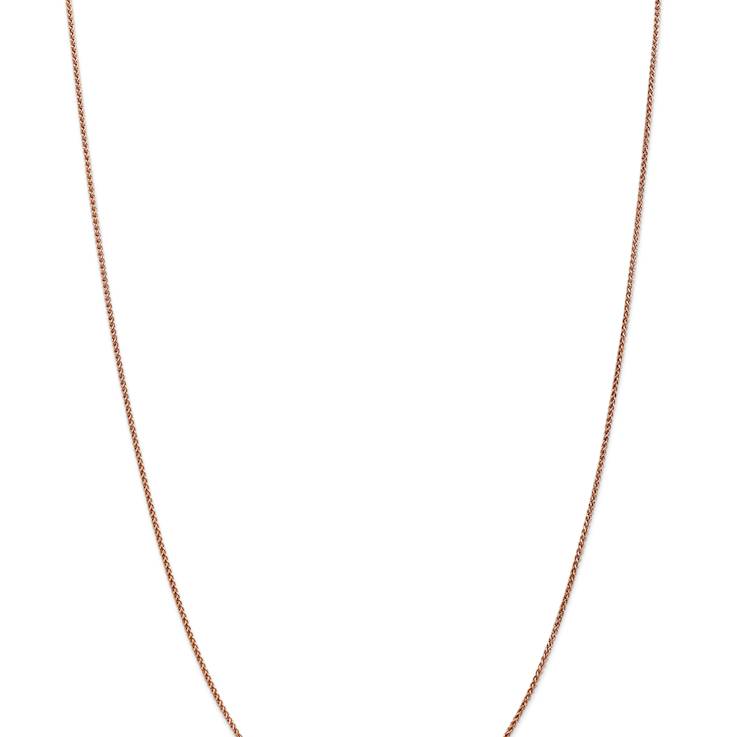 14k Rose Gold 1.2mm Diamond Cut Wheat Chain 30"