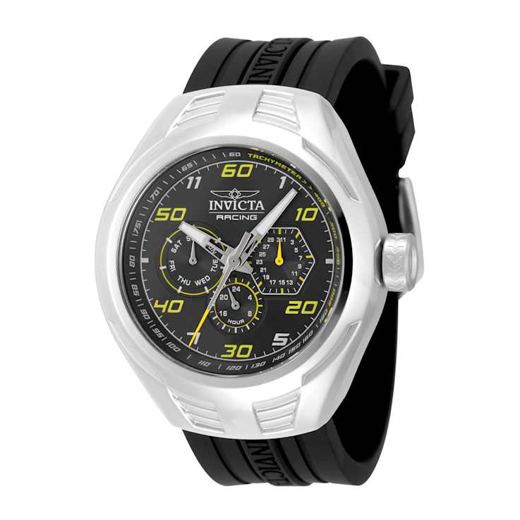 Invicta Invicta Racing 46.00mm Black Dial Silicone Band Quartz Watch
