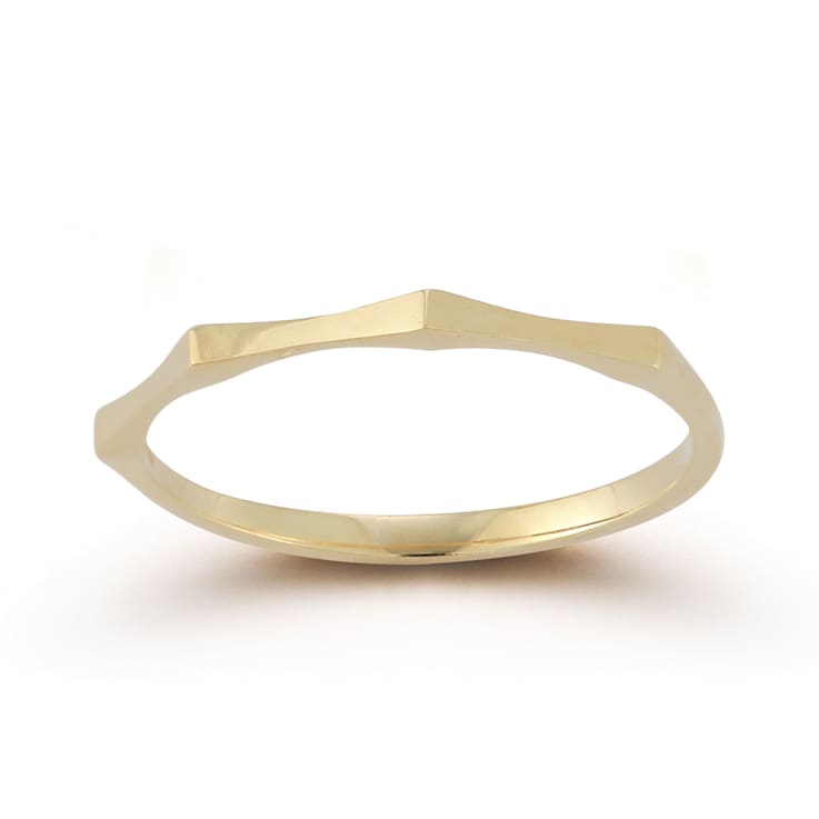 Bellissima Gold 14K Yellow Gold Thin Angled Band Ring