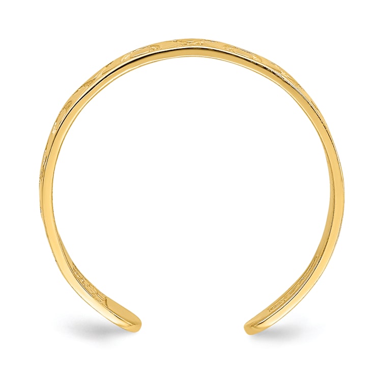 14K Yellow Gold X and O Pattern Toe Ring