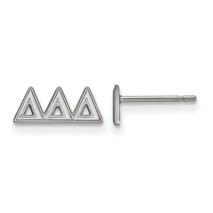 Rhodium Over Sterling Silver LogoArt Extra Small Post Earrings