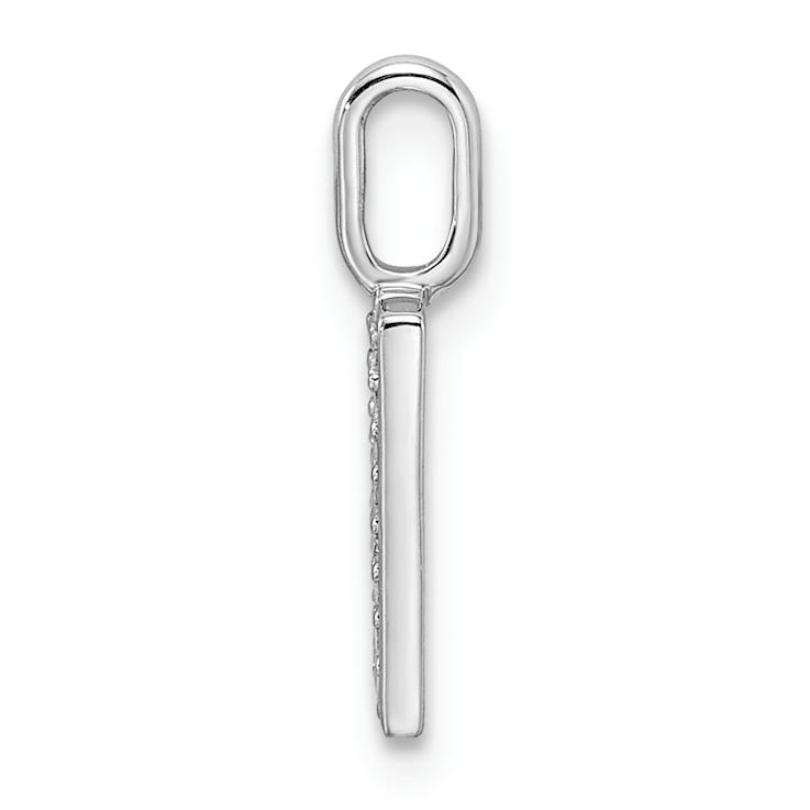 14K White Gold Diamond Letter H Initial Pendant