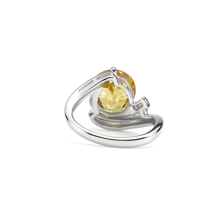 Citrine and White Topaz Sterling Silver Ring