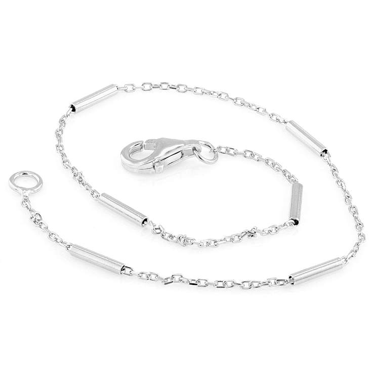 Dainty Bar Station Bracelet In Sterling Silver