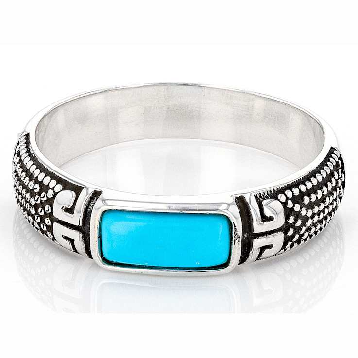 Sleeping Beauty Turquoise Band Ring In Sterling Silver