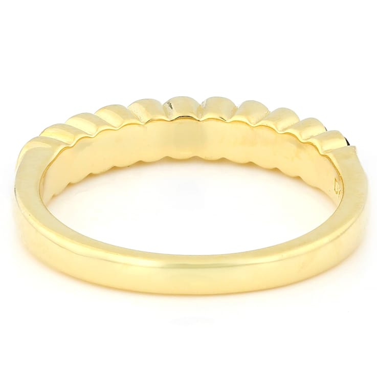 Black Spinel Band Ring In 18K Gold Over Sterling Silver 0.36ctw