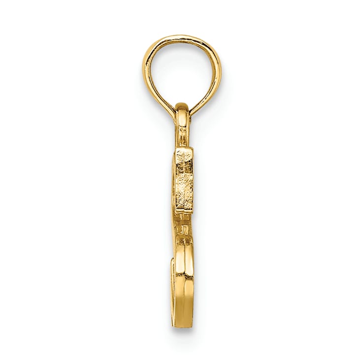 14k Yellow Gold Polished Block Letter S Initial Pendant