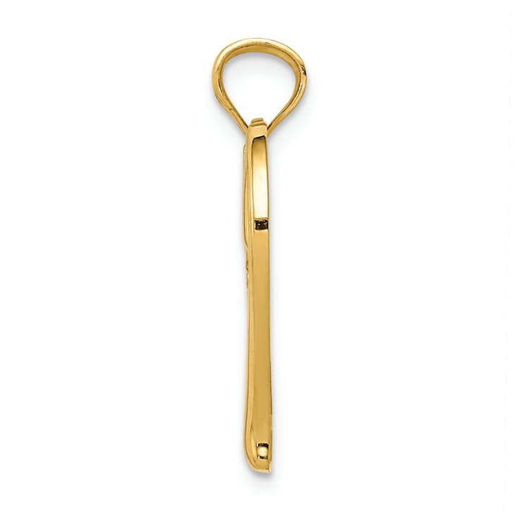 14k Yellow Gold Polished Mom in Heart with Infinity Symbol Pendant