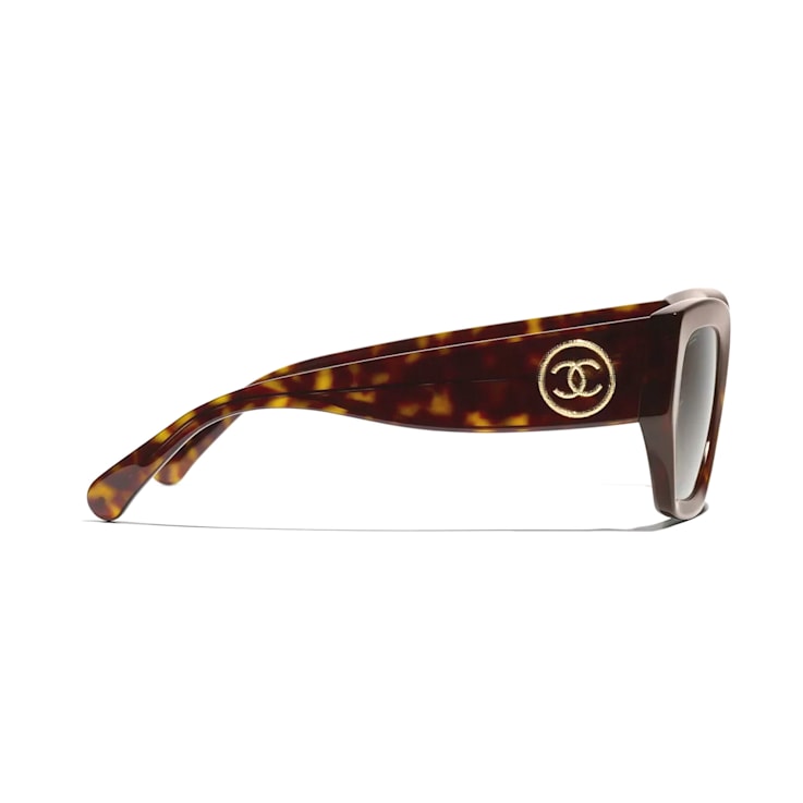 Chanel Dark Brown Tortoise Frame with "CC" / Brown Polarized
Lens Sunglasses