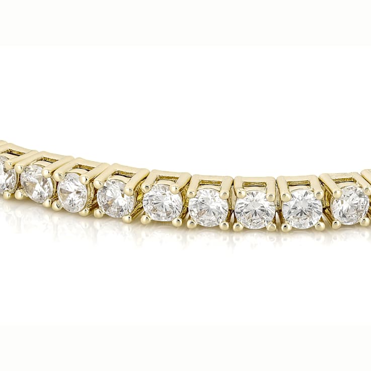 CZ Flex Bangle In 18K Gold Over Brass 9.23ctw