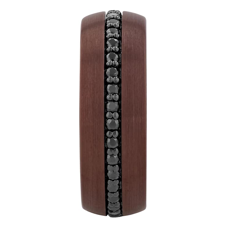 Robert Alton Men's Black Sapphire 8mm Band Ring In Tungsten
