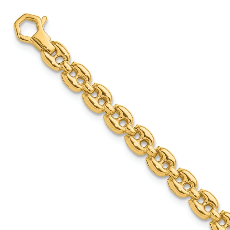 14k Yellow Gold Polished 4.9mm Fancy Link Bracelet