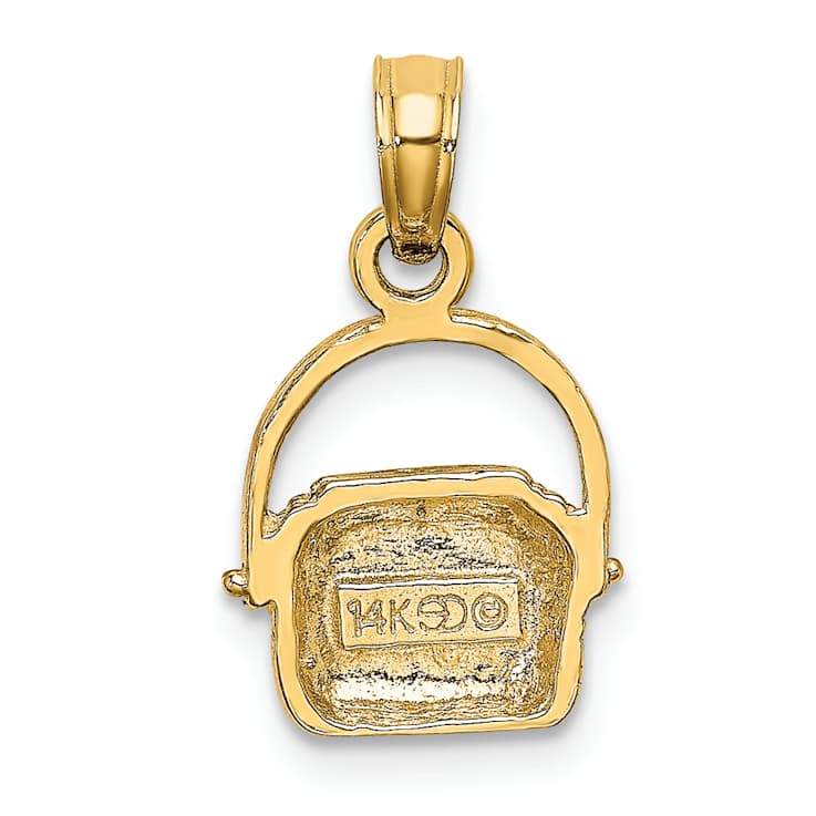 10K Yellow Gold 2D Textured Nantucket Basket Charm