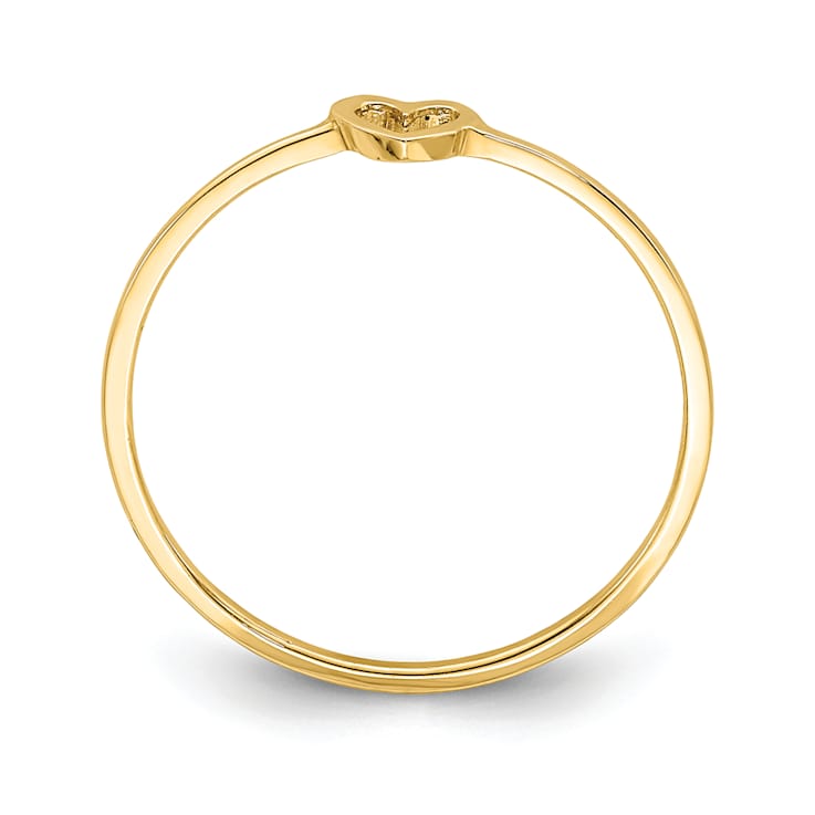 14K Yellow Gold Polished Heart Ring