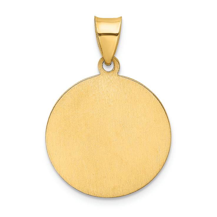 14k Yellow Gold Satin Holy Communion Medal Pendant