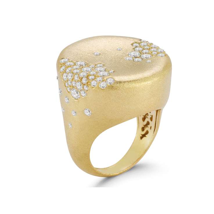 Sterling Statements 14K Yellow Gold Over Sterling Silver Cubic Zirconia
Statement Satin Signet Ring