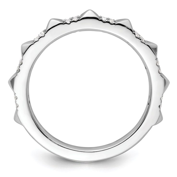 14K White Gold Stackable Expressions Diamond Ring 0.128ctw