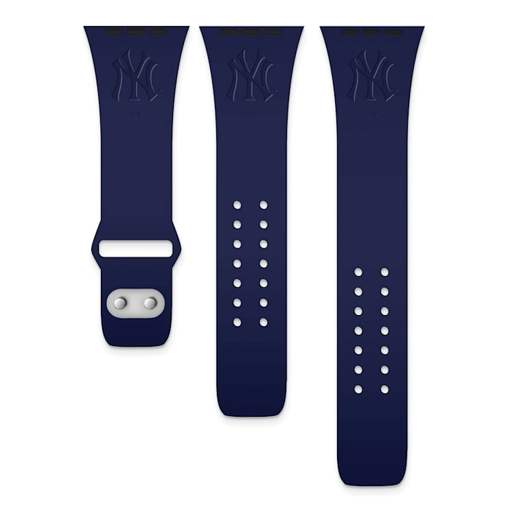 Gametime New York Yankees Debossed Silicone Apple Watch Band 38 40mm M L Watch not included. 1C7P7S