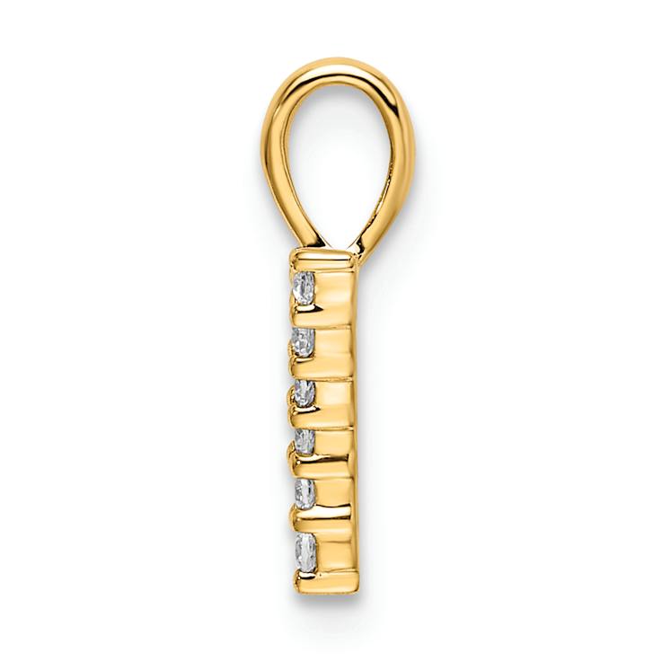 14k Yellow Gold Diamond Number 7 Pendant