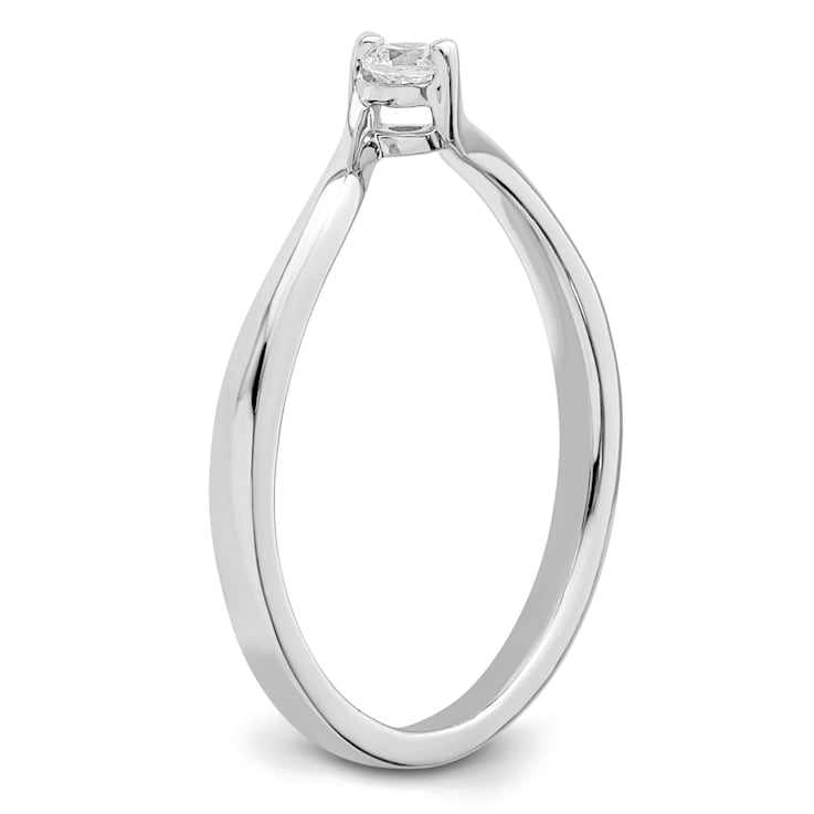 Rhodium Over 14K White Gold First Promise Polish Round Diamond
Promise/Engagement Ring 0.10ctw