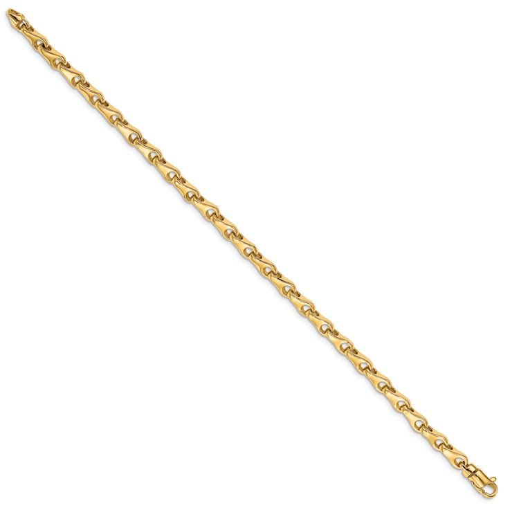 14k Yellow Gold 3.9mm Hand-Polished Fancy Link Bracelet