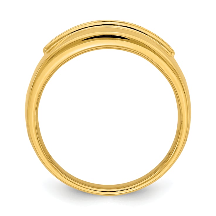 14K Yellow Gold Lab Grown Diamond Men's Band