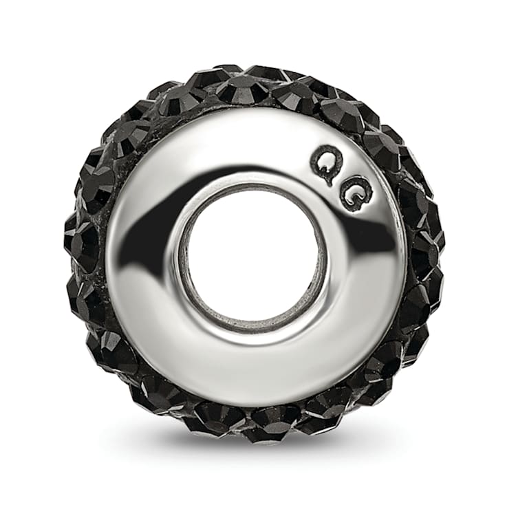 Sterling Silver Reflections Black Full Preciosa Crystal Bead