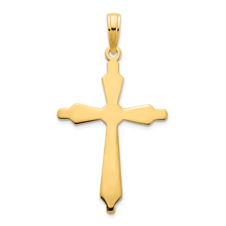 14k Yellow Gold Polished Fancy Cross Pendant