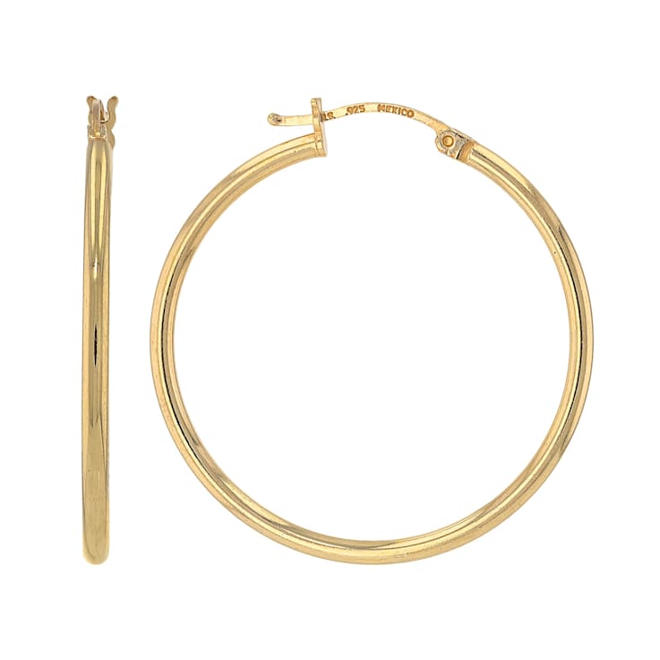 Statement Polished Hoop Earrings In 18K Gold Over Sterling Silver