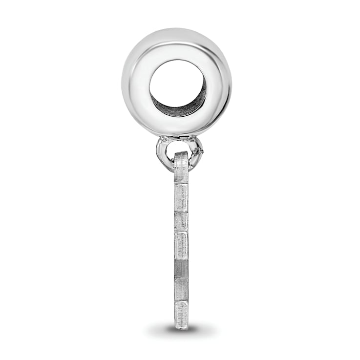 Sterling Silver Rhodium-plated LogoArt University of Kentucky Small
Dangle Bead