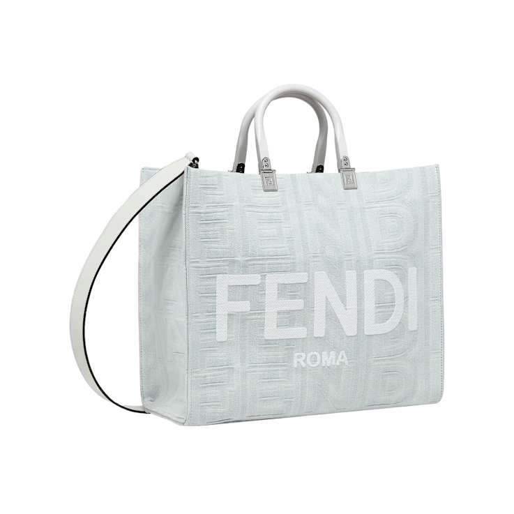 【関税＆送料込み】Fendi Denim Effect Tote Bag Ff Fendi Denim-Effect Ff Jacquard By The Way Soft Medium Bags
