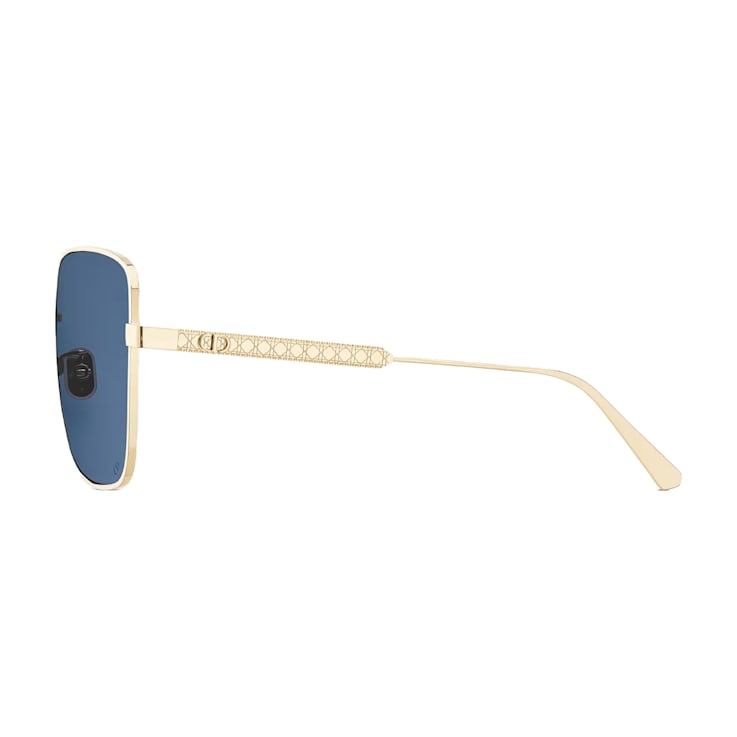 Dior Cannage SIU Gold Square Frame / Blue Lenses Sunglasses