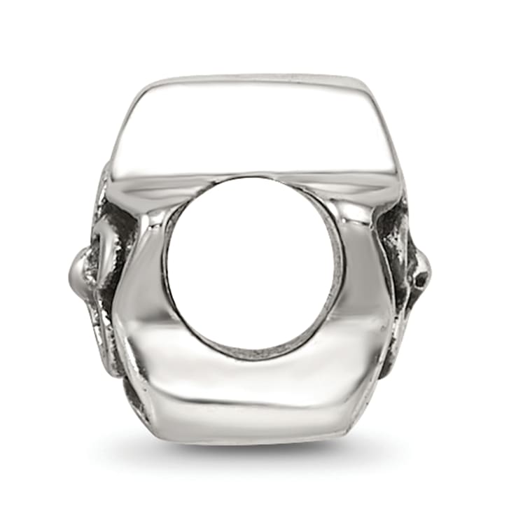 Sterling Silver Antiqued Star with Flower Bead