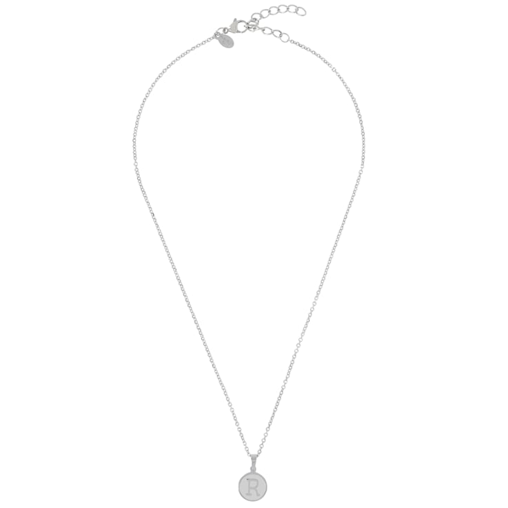 Initial R Charm Pendant Necklace In Silver-Tone
