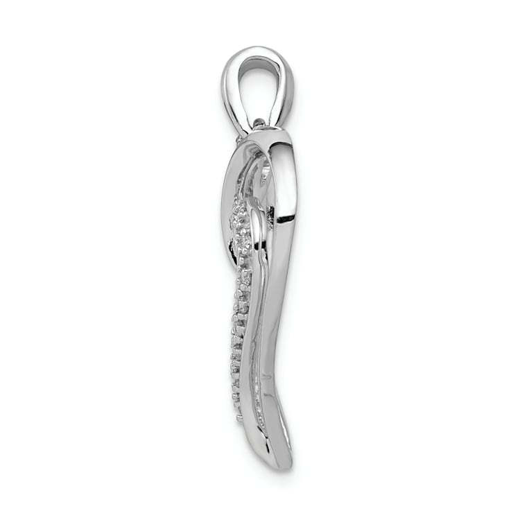 Rhodium Over 14k White Gold Diamond Heart Pendant