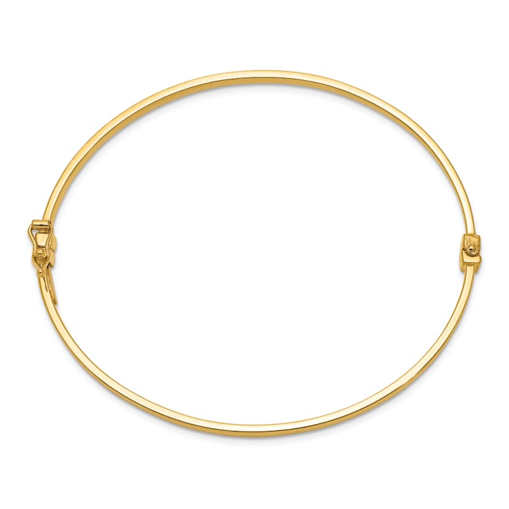 10k Yellow Gold 3mm Polished Hinged Bangle Bracelet