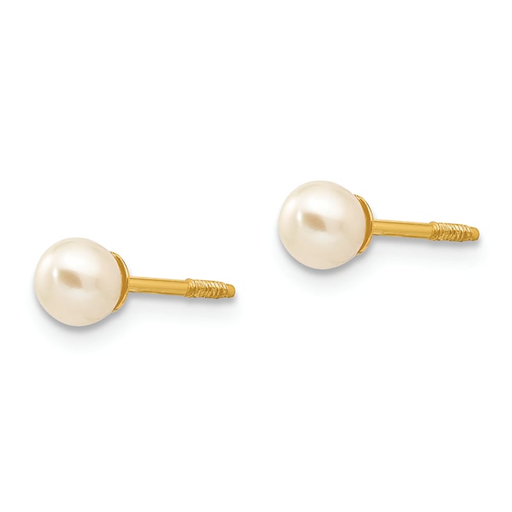 14K Yellow Gold Freshwater Cultured Pearl Earrings