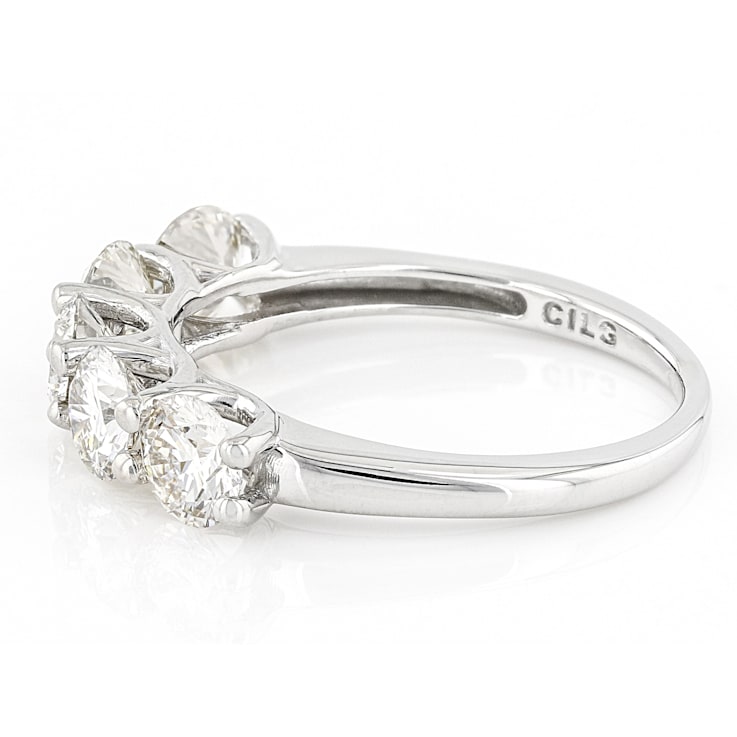 Lab-Grown Diamond Five-Stone Band Ring In 14K White Gold 2.00ctw