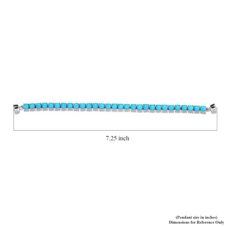 Sterling Silver Round Sleeping Beauty Turquoise Bracelet