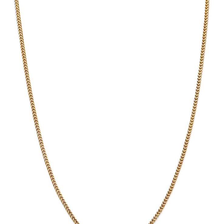 14k Yellow Gold 2.5mm Solid Franco 24 Inch Chain